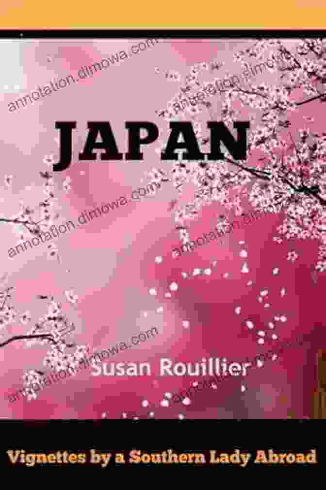 Book Cover Of 'Japan Vignettes By Southern Lady Abroad', Featuring A Japanese Woman In Traditional Kimono Under Cherry Blossoms Japan: Vignettes By A Southern Lady Abroad